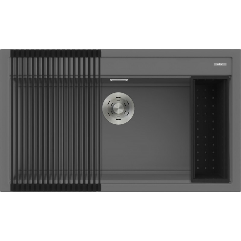 Elleci BEST 360 BUNDLE Best Workstation Lavello 1 vasca cm. 86x51 + accessori - keratek - dark grey