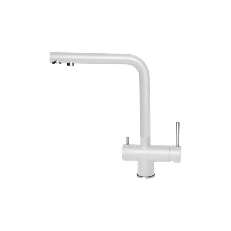 Elleci TOURMALINE Modern - Green Miscelatore cucina a tre vie - granitek - bianco