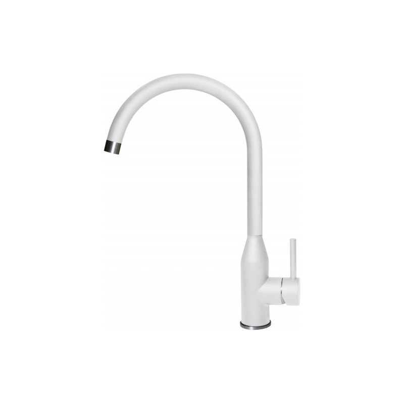 Elleci ADIGE Modern Miscelatore cucina monocomando - granitek - bianco