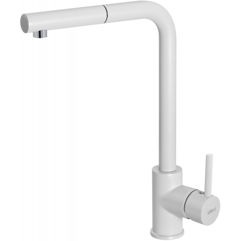 Elleci TRAIL PLUS  Miscelatore cucina con doccetta - granitek - bianco
