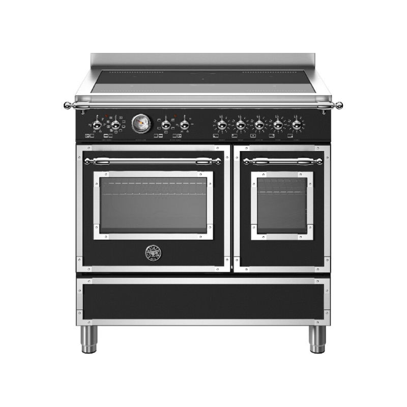 Bertazzoni HER95I2ENET Heritage Cucina da accosto cm. 90 - 5 zone a induzione + forno elettrico - nero