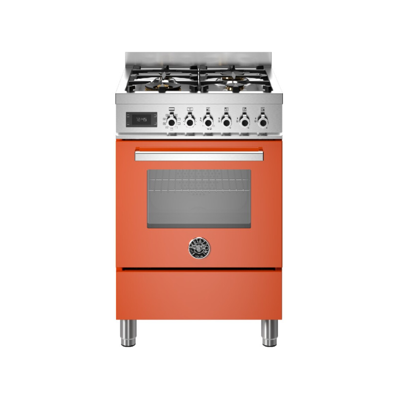 Bertazzoni PRO64L1EART Professional Cucina da accosto cm. 60 - 4 fuochi a gas + forno elettrico - arancione