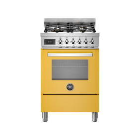 Bertazzoni PRO64L1EGIT Professional Cucina da accosto cm. 60 - 4 fuochi a gas + forno elettrico - giallo