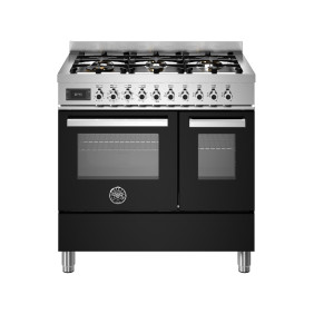 Bertazzoni PRO96L2ENET Professional Cucina da accosto cm. 90 - 6 fuochi a gas + forno elettrico - nero