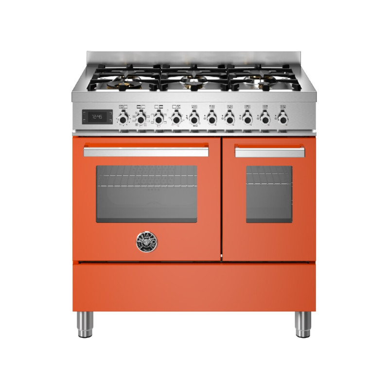 Bertazzoni PRO96L2EART Professional Cucina da accosto cm. 90 - 6 fuochi a gas + forno elettrico - arancione