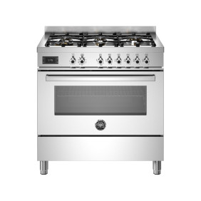 Bertazzoni PRO96L1EXT Professional Cucina da accosto cm. 90 - 6 fuochi a gas + forno elettrico - inox