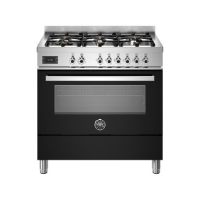 Bertazzoni PRO96L1ENET Professional Cucina da accosto cm. 90 - 6 fuochi a gas + forno elettrico - nero