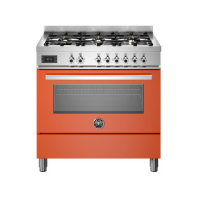 Bertazzoni PRO96L1EART Professional Cucina da accosto cm. 90 - 6 bruciatori a gas + forno elettrico - arancione