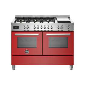 Bertazzoni PRO126G2EROT Professional Cucina da accosto cm. 120 - 6 fuochi a gas + forno elettrico - rosso