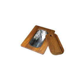 FOSTER Kit tagliere in legno Iroko con vaschetta scolapasta in acciaio inox- 8644044